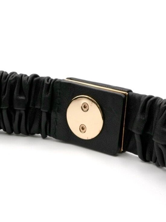 Chanel Black Gold Coco Mark Turnlock Lambskin Belt - Picture 4 of 6
